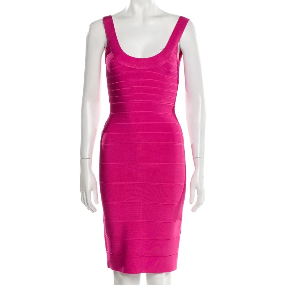 Herve Leger Fuchsia Dress